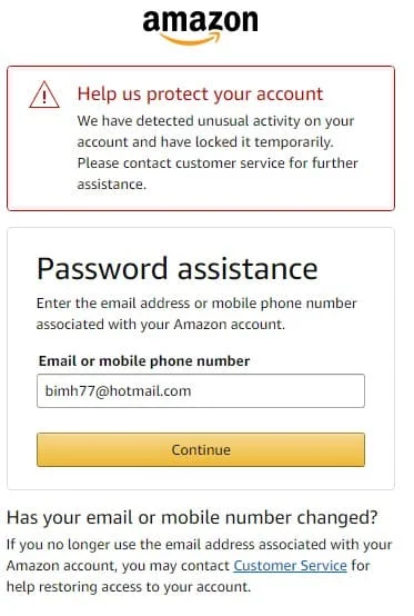 cuenta amazon bloqueada